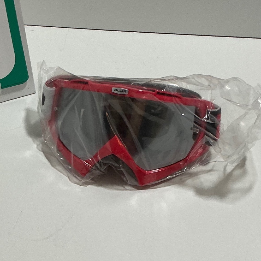 Blur Optics Premium MX Goggles Red Black 3391 Motocross Dirt Bike Eyewear NEW